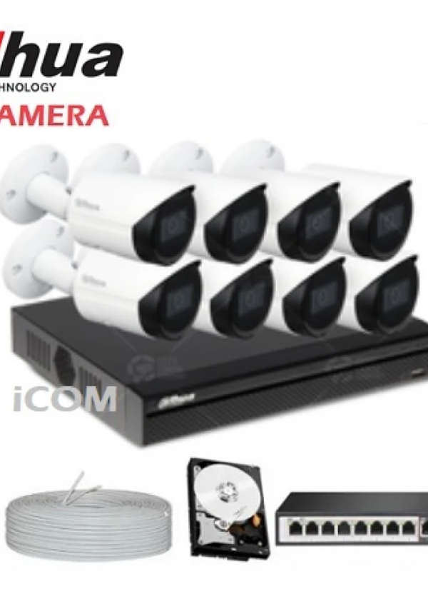 Dahua 8 Kameralı Starlight Ip Kamera Seti 2MP