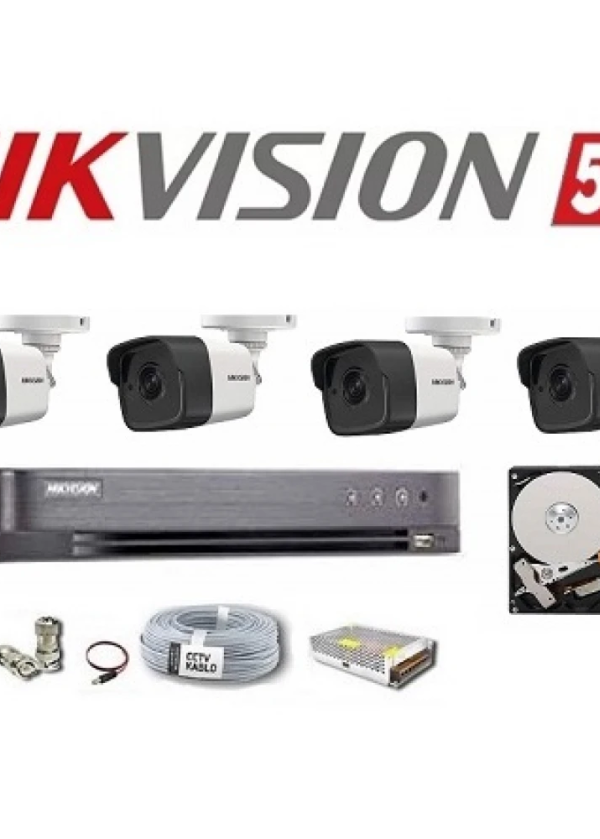 4 Kameralı 5MP HD Tvi Hikvision Güvenlik Kamera Seti