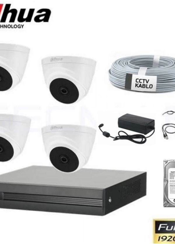 Dahua 4 Kameralı Hdcvi 1080p Dome Paket Sistem